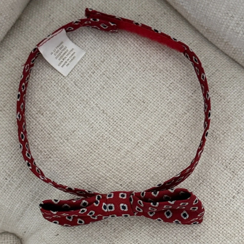 Janie and Jack Red Patterned Kids Bow Tie